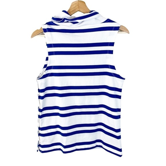 Anthropologie Maeve Sailor Cowl-Neck-Top Blue - Picture 4 of 8